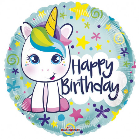 18"" Birthday Cute Unicorn Balloon