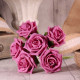 Bunch of 6 Cerise Pink Foam Tea Rose