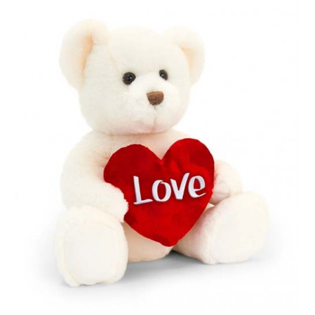 Cream Chester Bear With Heart (25cm)