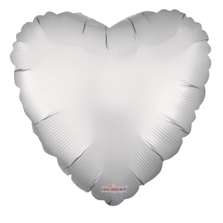 Solid Matt Heart Balloon Silver (18 inch)