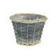 16cm Round Grey Woodchip Basket