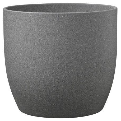 Basel Stone Ceramic Pot Dark Grey (19cm)