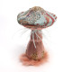 Sage Green &amp; Pink Embroidered Mushroom (14cm)