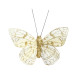 8cm Cream/Gold Feather &amp; Glitter Butterfly (Pack of 12)