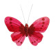 11.5cm Red Feather &amp; Glitter Butterfly (Pack of 12)