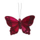 9cm Burgundy Feather &amp; Glitter Butterfly (Pack of 12)