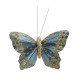 9cm Petrol Green Feather &amp; Glitter Butterfly (Pack of 12)