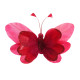 14cm Red Feather &amp; Glitter Butterfly (Pack of 6)