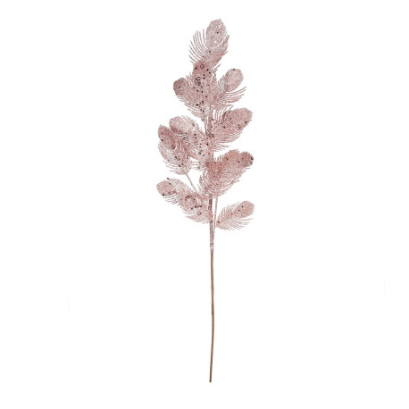 Pink Glitter Feather Spray (H70cm)