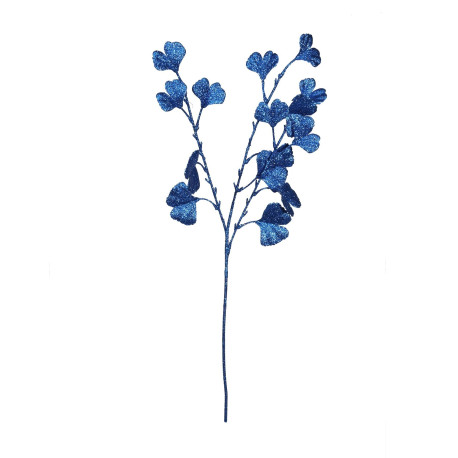 Blue Ginkgo Glitter Stem (H70cm)