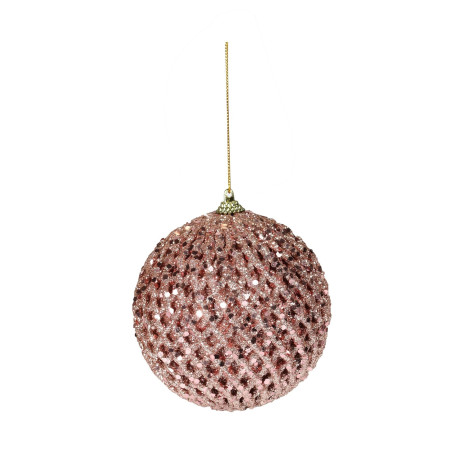 Pretty in Pink Rose Gold Glitter Bauble (Dia10cm)