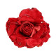 Red Velvet Rose with Glitter Edges and Clip (Dia15cm)