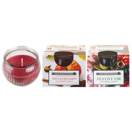 Ribbed Glass Jar Candle (2 Assorted)