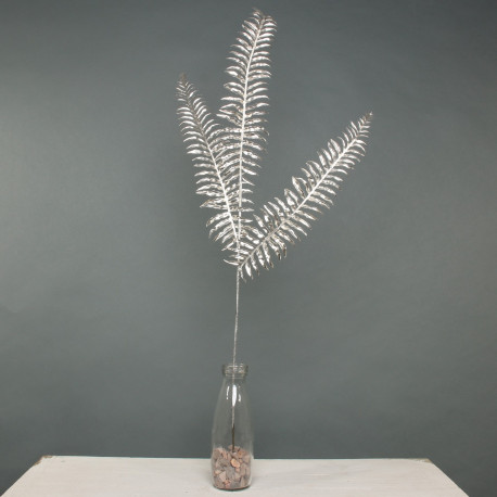 Champagne Metallic Fern Spray Stem (x3 Leaves)