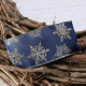 Navy Ribbon with Gold Glitter Snowflake (63mm x 10yd)