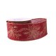 Red with Gold Poinsettia Ribbon (63mm x 10yds)