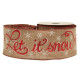 Let It Snow Cotton Natural / Red (63mm X 10yds)