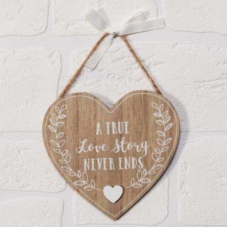 Love Story A True Love Story Heart Plaque