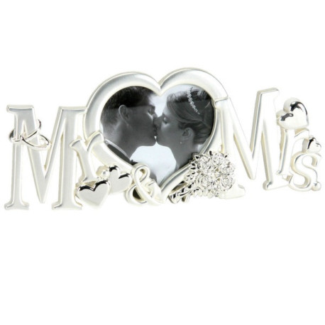 Juliana Silverplated Photo Frame - Mr & Mrs