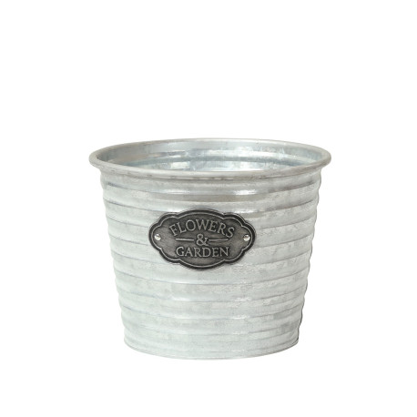 Silver Metal Flower Pot (18cm)