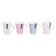 12oz New Bone China Patterned Mugs (Assorted Colours)