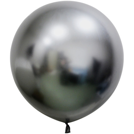 Space Grey Chrome Jumbo Latex Balloon - 24 inch (Pk 3)