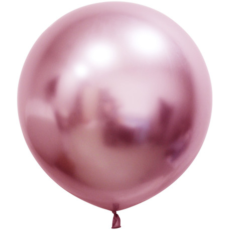 Pink Chrome Jumbo Latex Balloon - 24 inch (Pk 3)