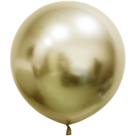 Gold Chrome Jumbo Latex Balloon - 24 inch (Pk 3)