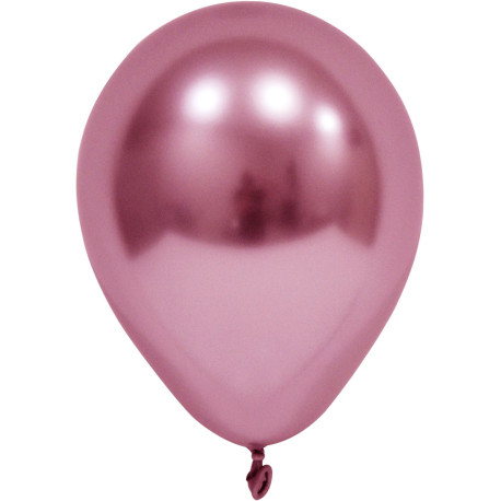 Pink Chrome Round Shape Latex Balloon - 6 inch (Pk 50)