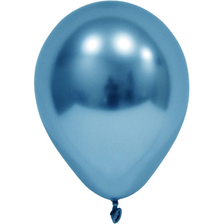 Blue Chrome Round Shape Latex Balloon - 6 inch (Pk 50)