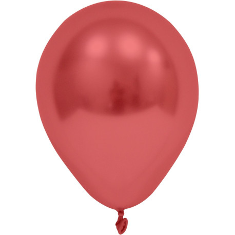 Red Chrome Round Shape Latex Balloon - 6 inch (Pk 50)