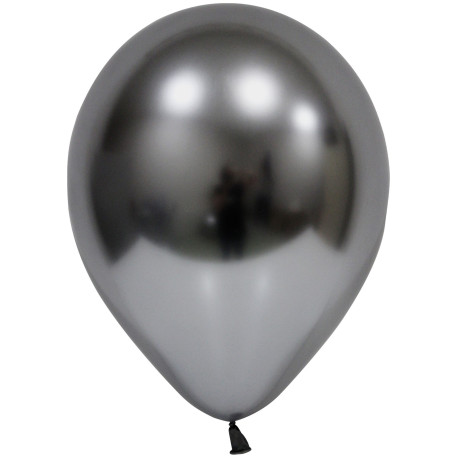 Space Grey Chrome Latex Balloon - 12 inch (Pk 50)