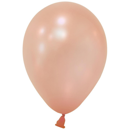 Rose Gold Metallic Round Shape Latex Balloon - 5 inch (Pk 100)