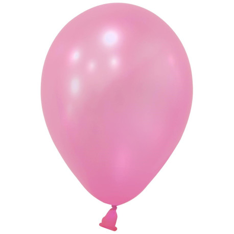 Pink Metallic Round Latex Shape Balloon - 5 inch (Pk 100)