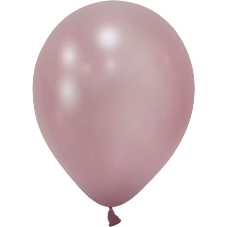 Rose Pink Metallic Latex Balloon - 12 inch (Pk 100)