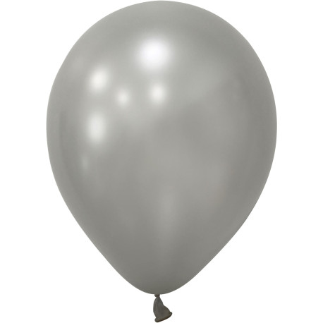 Silver Metallic Latex Balloon - 12 inch (Pk 100)