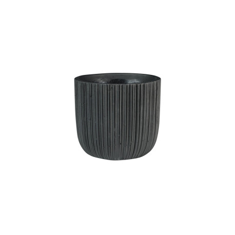 Vogue Black Linear Pot (H11cm x Dia12cm)