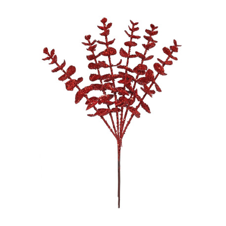 Red Glitter Eucalyptus Pick