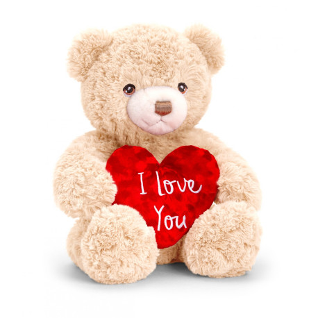 Keeleco Cream Bramble Bear with Heart (30cm)