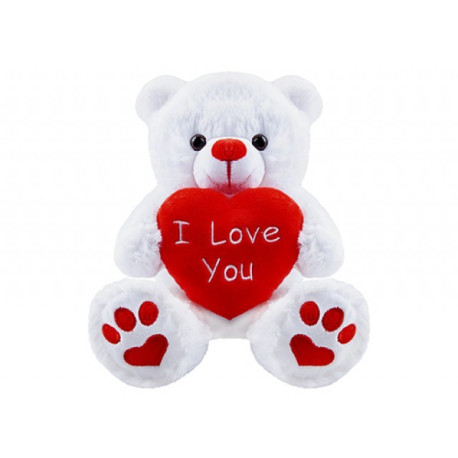 White I Love You Bear with Loveheart (7 inch)