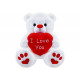 White I Love You Bear with Loveheart (10 inch)