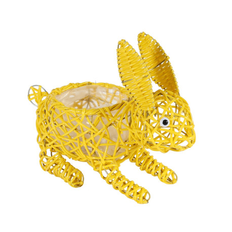 Yellow Wire Rabbit Planter