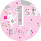 Jumbo Age 1 Jungle Birthday Badge (female)