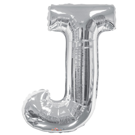 34""  Letter Balloon - J - Silver