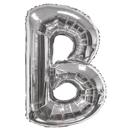 34"" Silver Letter B Balloon