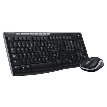 Logitech MK270 Wireless Keyboard and Mouse Desktop Kit, USB, Spill Resistant