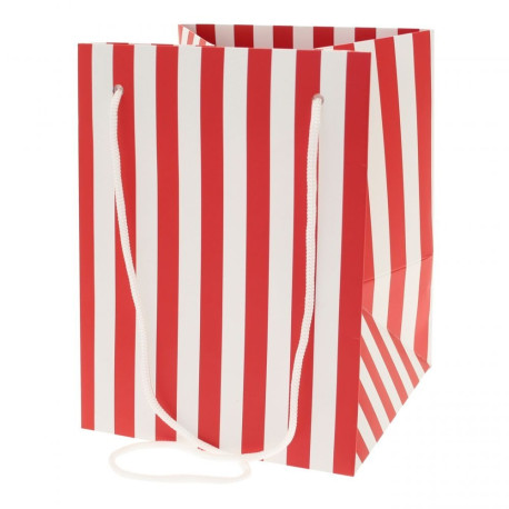 Red Candy Stripe Hand Tied Bag