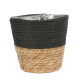 Round Two-Tone Seagrass and Black Paper Basket (23cm)