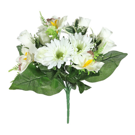 Cream Pembroke Gerbera and Orchid Mixed Bunch