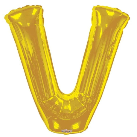 34""  Letter Balloon - V - Gold